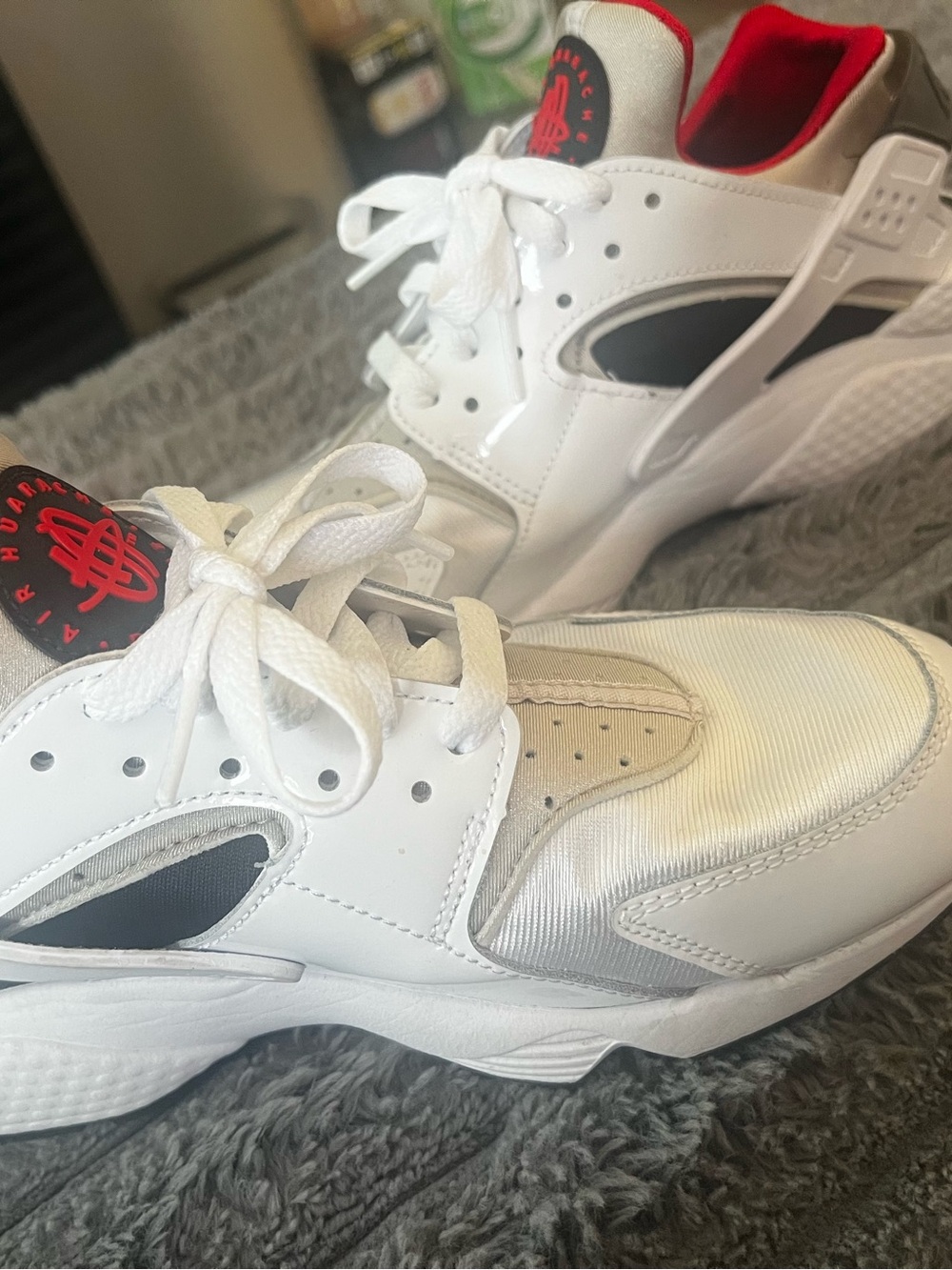 Nike White Sneakers with Red Interior Lining